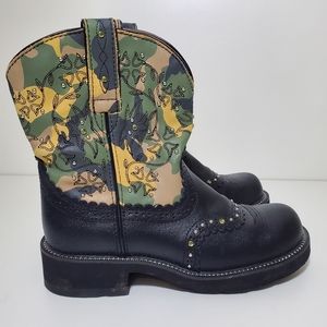 •ARIAT• Fatbaby Camo Western Studded Cowboy Boots